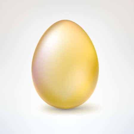 Golden egg, isolated on white background, vector のイラスト素材