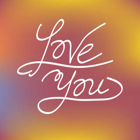 Love you greeting card concept  Sketch vector illustration のイラスト素材