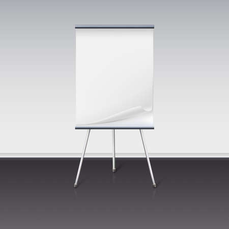 Board for presentations with a clean sheet of paper stand about wallのイラスト素材