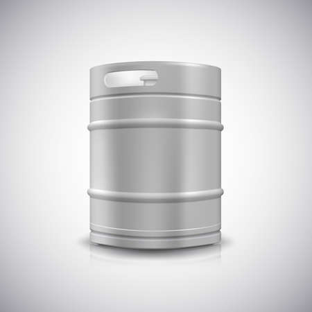 Metal beer keg with grained and shadow, vector illustration.のイラスト素材