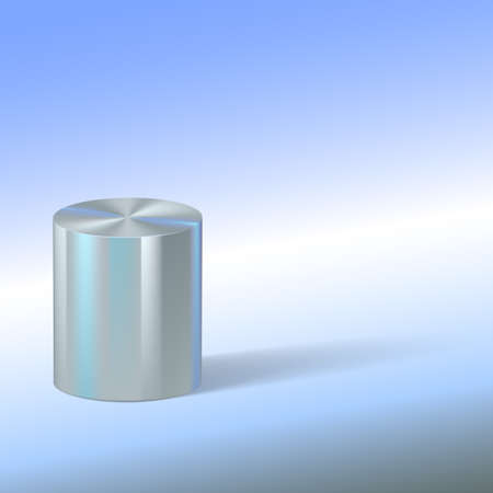 Cylinder with reflections on colored background. Basic geometrical form. Vector illustration. のイラスト素材