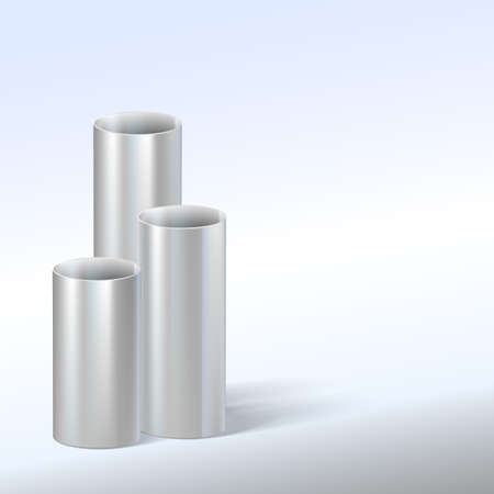 Steel pipes, vector illustration with place for text.のイラスト素材