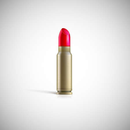 Lipstick bullet. Armory sleeve with red lipstick.のイラスト素材