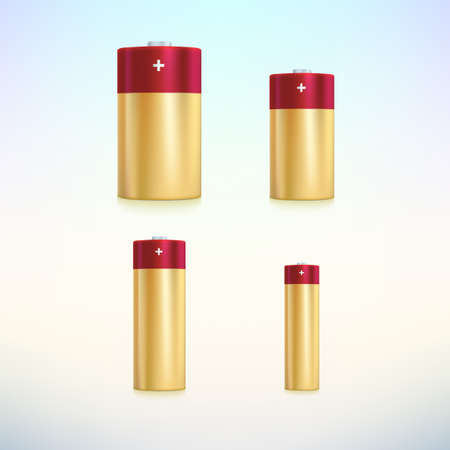 Set of colored vector battery icons. Fully editable vector illustrationのイラスト素材