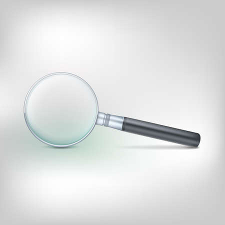 Magnifying glass isolated on white, photo-realistic vector illustrationのイラスト素材