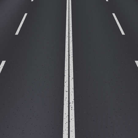 Asphalt highway perspective view. Texture with white stripeのイラスト素材