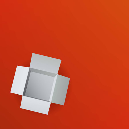 Open box on red background