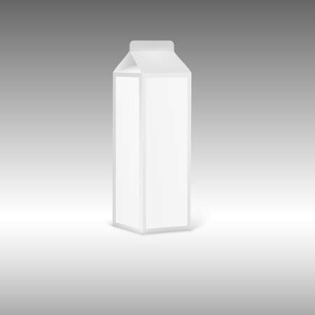 Blank grey juice or milk packaging with label. Vector illustration for your design.のイラスト素材