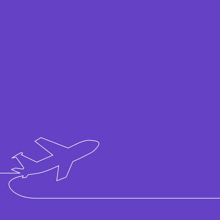 Background for start up. Plane taking off, outline vector illustration.のイラスト素材