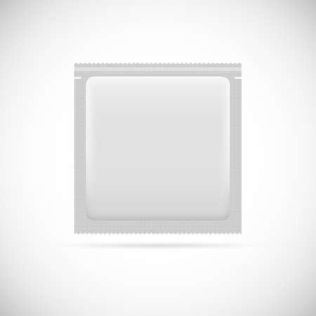 Blank foil packaging. Medicine drugs or condomsのイラスト素材