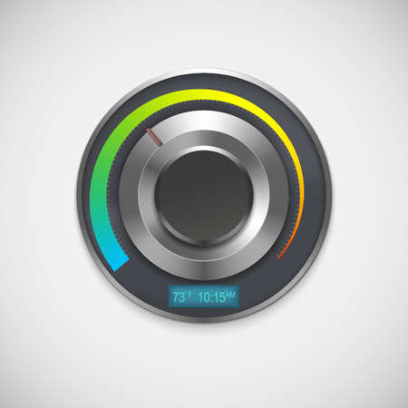 Thermostat with indicators Fahrenheit, isolated on white background. Vector illustrationのイラスト素材