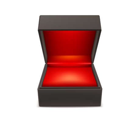 Product gift jewelry box. Opened case isolated on a white background, vector illustration.のイラスト素材