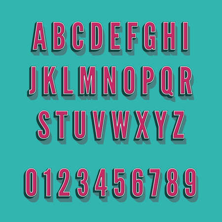 Vintagealphabet font. Type letters and numbers Vector  elements for your design.のイラスト素材