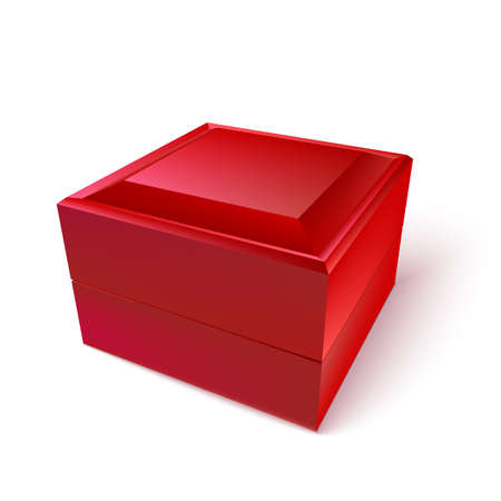 Black closed box for jewelry and gifts isolated on white backgroundのイラスト素材