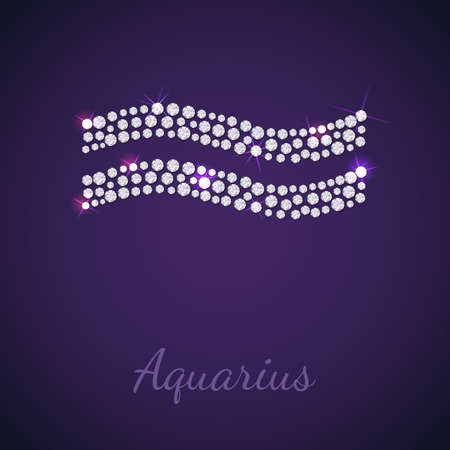 Diamond signs of the zodiac Aquarius. Vector Illustration. EPS10のイラスト素材