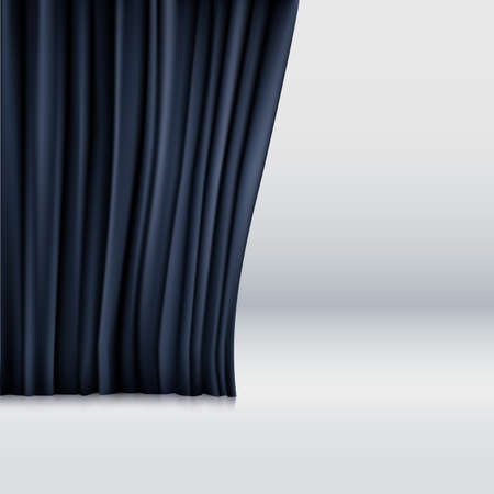 Background with black velvet curtain. Vector illustration.のイラスト素材