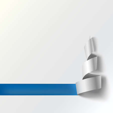 Christmas tree from ribbon. Blue curved ribbon, on white background. Vector illustration for your design.のイラスト素材