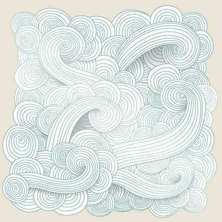 Tangled pattern, waves background. Abstract hand-drawn ornament, illustrationのイラスト素材