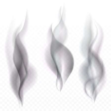 Abstract smoke waves on transparent background vector illustrationのイラスト素材