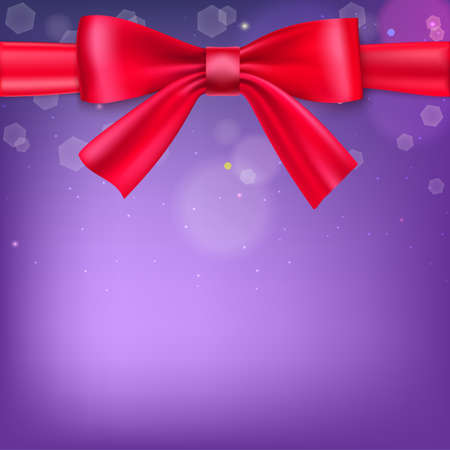Abstract blurred background with bokeh effect and glowing colored spots. Tied with a big red bowのイラスト素材