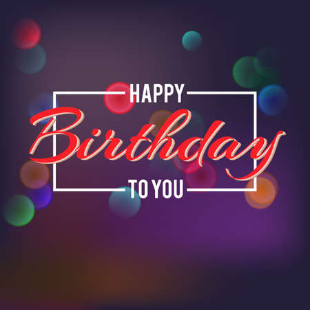 Happy Birthday day. Vector lettering illustration on a bright background, minimalistic greeting cardのイラスト素材