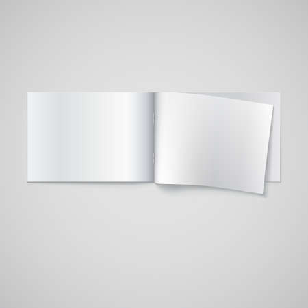 Blank opened magazine template, isolated  on white background Vector illustration.のイラスト素材