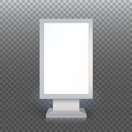 Digital Signage. Blank advertising billboard on transparent background, Vertical blank lightbox, vector illustration.のイラスト素材
