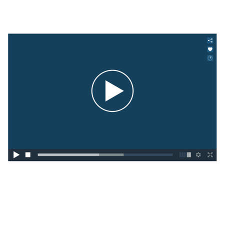 Vector video player interface template. Video player mockup on transparent background.のイラスト素材
