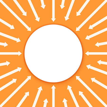 Arrows infographic background. Business processes  concept, creative business template. Background with arrow and circles.のイラスト素材