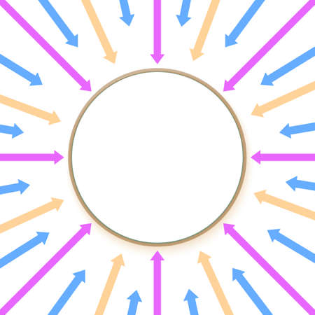 Arrows infographic background. Business processes  concept, creative business template. Background with arrow and circles.のイラスト素材