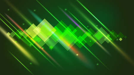 Abstract bright motion design with blurred light rays and lens flare. Vector illustration.のイラスト素材