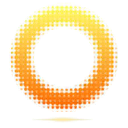 Halftone pattern background, round spot shapes, vintage or retro graphic with place for your text.のイラスト素材