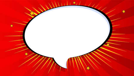 Pop art splash background, explosion in comics book style, blank layout template with halftone dots, clouds beams and isolated dots pattern on red backdrop. Vector template for ad, covers, posters.のイラスト素材