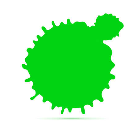 Green ink blot. Abstract background. Speech bubble, vector 3D illustration. Grunge symbol for cards, poster, cover and flyers designのイラスト素材