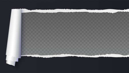 Realistic black torn open paper with space for text.のイラスト素材