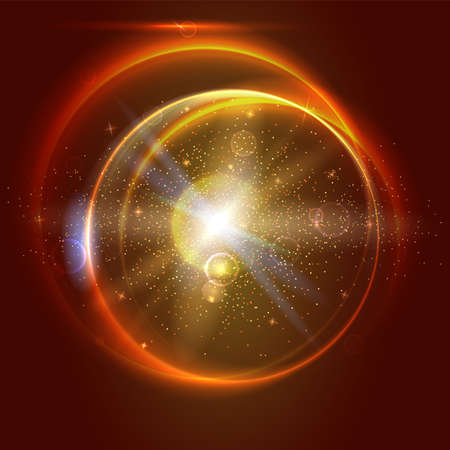 Blurred light rays and lens flare backdrop. Glow light effect. Star burst with sparkles. Abstract bright motion background. Dynamic digital, technology backdrop. Vector illustration.のイラスト素材