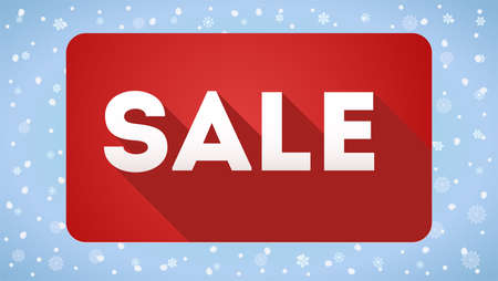 Sale, design of icon. Simple and flat sign with long shadow on snow background. Sales promotion symbol.のイラスト素材