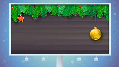 Billboard with Christmas banner templateのイラスト素材