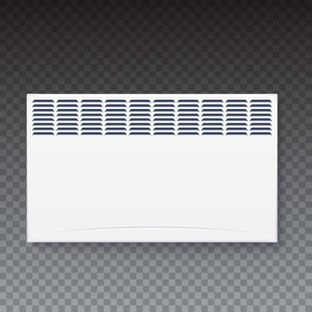 Domestic electric heater, icon of home convector, electric panel of radiator appliance for space heating isolated on transparent background.のイラスト素材
