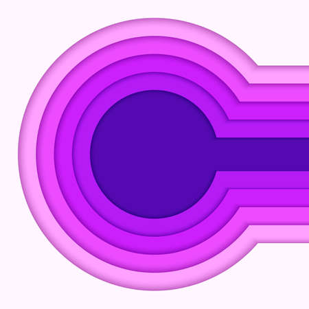 Realistic poster design with radial multi layers carving of paper. Abstract pattern of cut colored paper vector template, design layout for brochure, banner, flyer 3D illustration.のイラスト素材