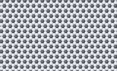Horizontal seamless pattern of soccer or football texture Traditional sport texture of ball for game. Symbol of mosaic, template with black and white hexagons. Vector illustration, easily resizableのイラスト素材