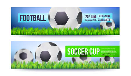 Banners for football or soccer games, tournaments, championships.のイラスト素材