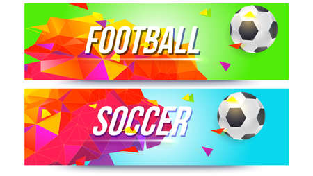 Banners for football vector illustration setのイラスト素材