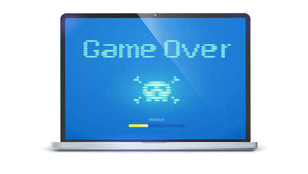 Game over on screen.のイラスト素材
