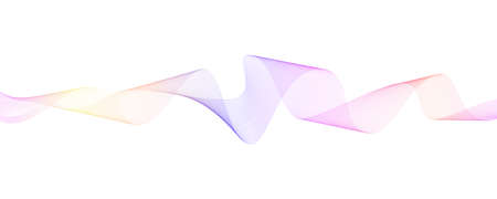 Vector background with dynamic waves, abstract twisted lines isolated on white background. Colorful flowing wavy stripes. Concept for illustration of sound, music, technology. Creative line artのイラスト素材