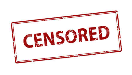 Red stamp with word censored. Rubber seal with scratches, isolated on white background. Vector 3d illustration, EPS10のイラスト素材
