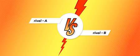 Versus screen. Banner of comparison with letters VS on expressive background with halftone effect....