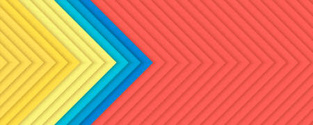 Long banner with geometric pattern. Corners of squares with shadow. Trendy colors. Minimalistic...