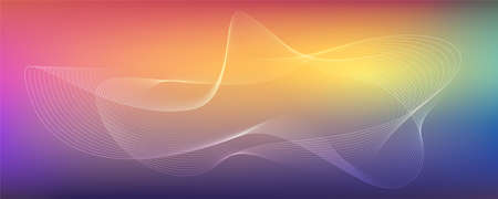 Background with flowing smoke effect. Blended lines on multiple colored background. Vector illustrationのイラスト素材