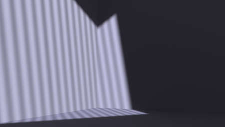 Dark studio with shadow from window on wall. Scene for product display. Background for showing...